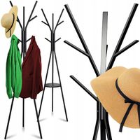 WIESZAK NA UBRANIA STOJĄCY PODŁOGOWY METALOWY CZARNY LOFT 9 HACZYKÓW