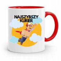 Kubek Czerwony Dla Kuriera Najszybszy Kurier Z Nadrukiem Ze Zdjęciem