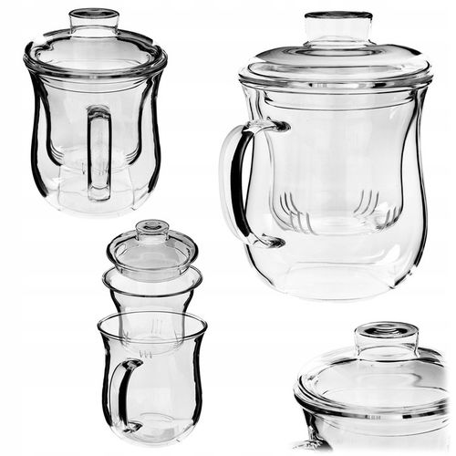 KUBEK Z ZAPARZACZEM DO HERBATY ZIÓŁ 370ml SITKO SZKLANY POKRYWKĄ TERMICZNY na Arena.pl