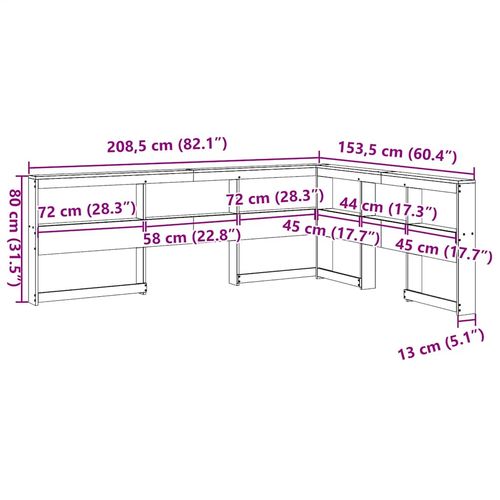 Regał na książki z zagłówkiem woskowy brąz 135 cm sosnowe na Arena.pl