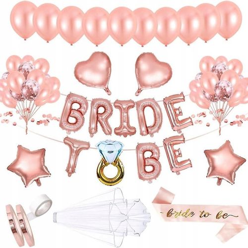 ZESTAW NA WIECZÓR PANIEŃSKI DEKORACJE WELON SZARFA TATUAŻE BALONY ROSE GOLD na Arena.pl