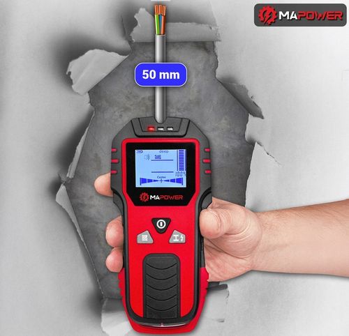 WYKRYWACZ PRZEWODÓW DETEKTOR DREWNA METALU KABLI RUR W ŚCIANIE MAPOWER na Arena.pl
