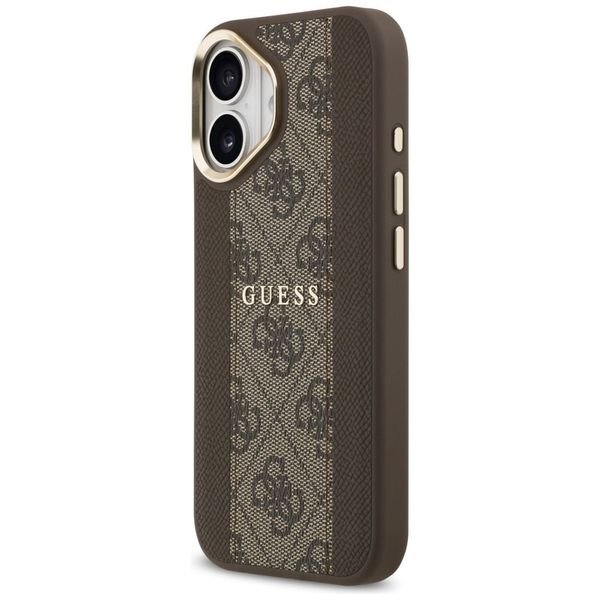 Etui Guess 4G Stripe MagSafe do iPhone 17 brązowy zdjęcie 2
