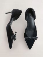 Aksamitne dwuczęściowe buty na obcasie Forever Comfort z kokardą r.43