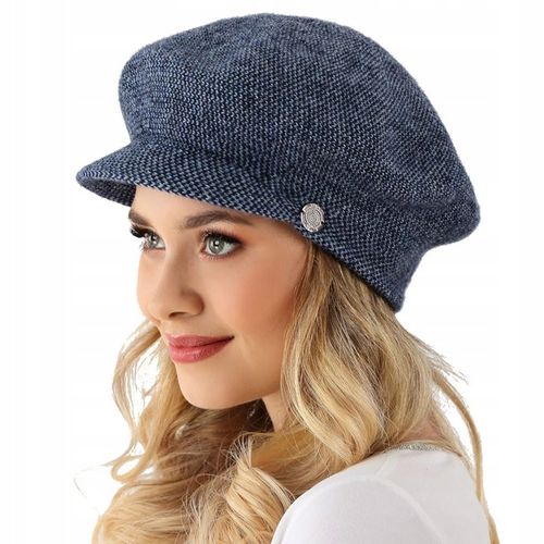 Kaszkiet damski REYNA Granat/błękit pepitka Polski producent na Arena.pl