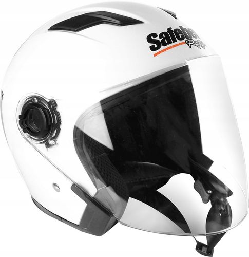 KASK MOTOCYKLOWY OTWARTY SKUTER QUAD ATV GOKART ROLKI BIAŁY BLENDA SZYBA M na Arena.pl