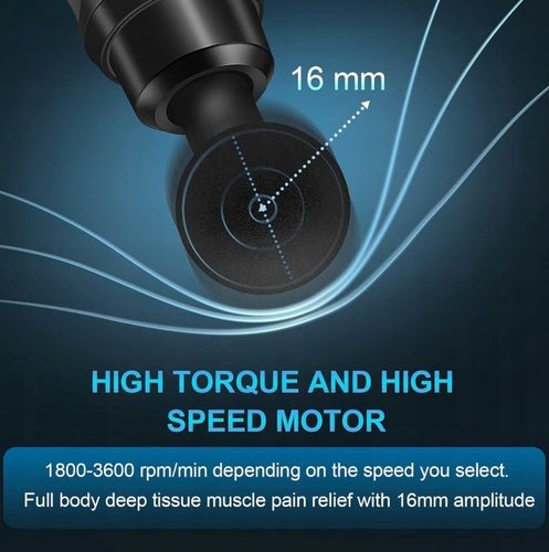 MASAŻER PISTOLET DO MASAŻU ANTYCELULITOWEGO ORAZ MIĘŚNI ZEROLIA 10 NASADEK na Arena.pl