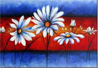 100 70CM OBRAZ PŁÓTNO POLNE KWIATY PŁÓTNO RAMA