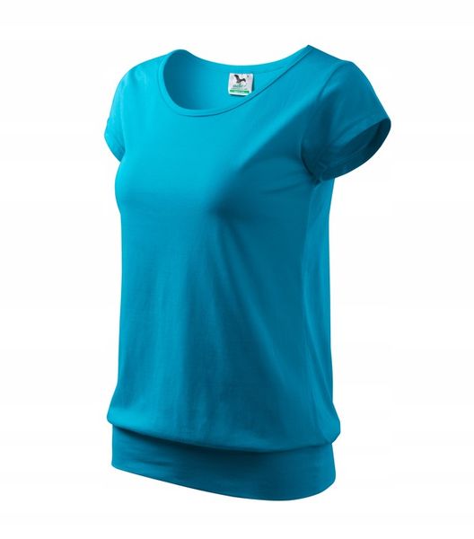 Koszulka bluzka damska luźny krój CITY lturkus XL zdjęcie 15