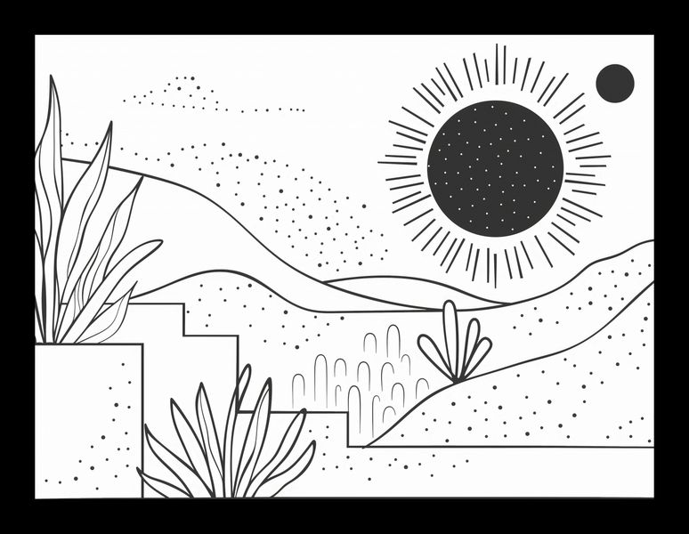 Plakat 20x15cm Linearny Pejzaż zdjęcie 2