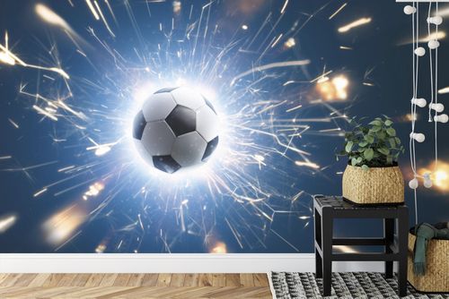 Emaga Fototapeta Piłka Wśród Iskier Flizelina Zmywalna 208x146 na Arena.pl