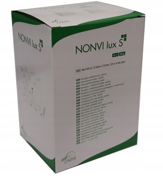 ZARYS NONVI lux S-7,5cm x 7,5cm 25szt x 5szt Kompres włókninowy, jałowy zdjęcie 12