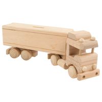Drewniana zabawka skarbonka John Paddle - Ciężarówka z naczepą Uniwersalny