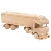 Drewniana zabawka skarbonka John Paddle - Ciężarówka z naczepą