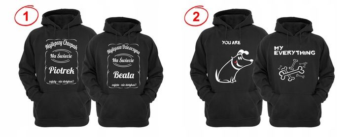 ZESTAW DWÓCH BLUZ Z KAPTUREM DLA ZAKOCHANYCH PAR zdjęcie 9