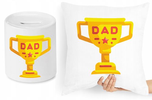 Dla Taty Zestaw Poduszka + Skarbonka Prezent Z Nadrukiem Ze Zdjęciem na Arena.pl