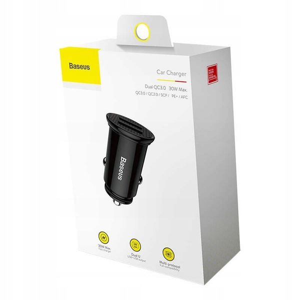 Ładowarka samochodowa Baseus Circular 2xUSB QC3.0 5A 30W (czarna) zdjęcie 14