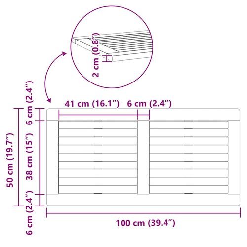 Blat stołu Brązowy 100 x 50 x 2 cm lite drewno akacjowe na Arena.pl