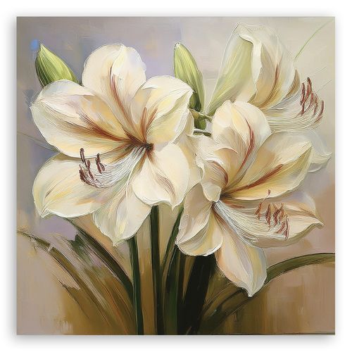 Obraz na płótnie, Malowany Kwiat Lilii 50x50 na Arena.pl