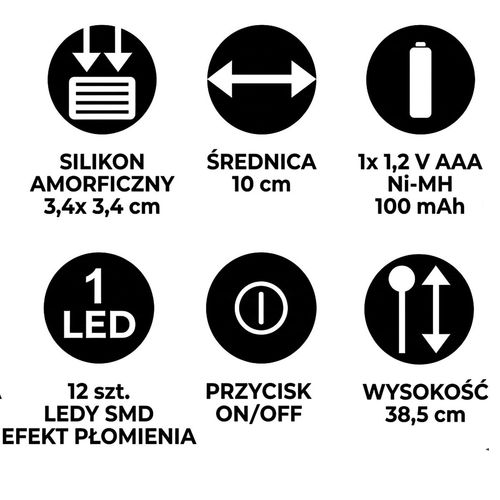 LAMPA SOLARNA KRYSZTAŁ 10X38CM na Arena.pl