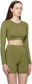 7 Days Active Women's Green Cropped Long Sleeve T-Shirt M (tylko BLUZA)