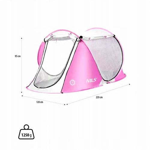 Namiot Plażowy Samorozkładający się dla Dzieci Różowy NILS Lekki POP-UP na Arena.pl