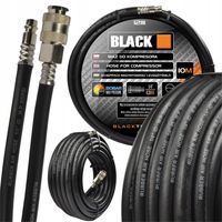 WĄŻ PRZEWÓD ZAKUWANY PNEUMATYCZNY DO KOMPRESORA 10M 1/4" 20BAR BLACK