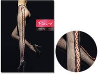 Rajstopy kabaretki Fiore seksowne wiązane wstążką Black 3