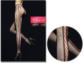 Rajstopy kabaretki Fiore seksowne wiązane wstążką Black 3