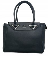 Charro - torebka shopper skóra ekologiczna czarny groszek mat CH5785-11