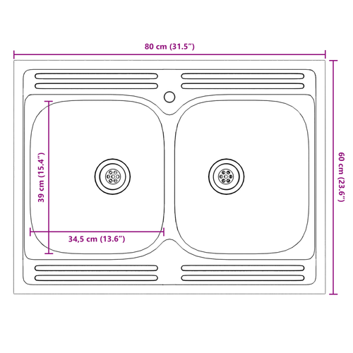 Szafka pod zlew Porto 2 pcs Brązowy 80 x 46 x 84.5 cm na Arena.pl