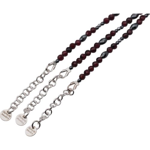 Bransoletka - Granat, Hematyt i srebro na Arena.pl