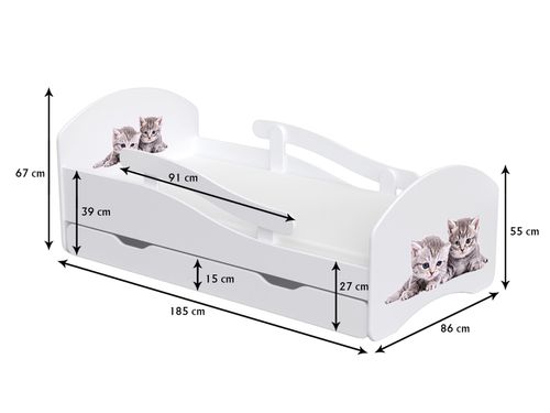 Łóżko dziecięce LEO 180x80 biało-sonoma na Arena.pl