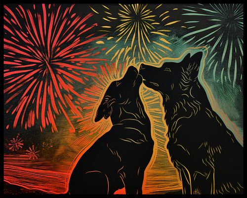 Plakat 76x60,5cm Psi Uścisk na Arena.pl