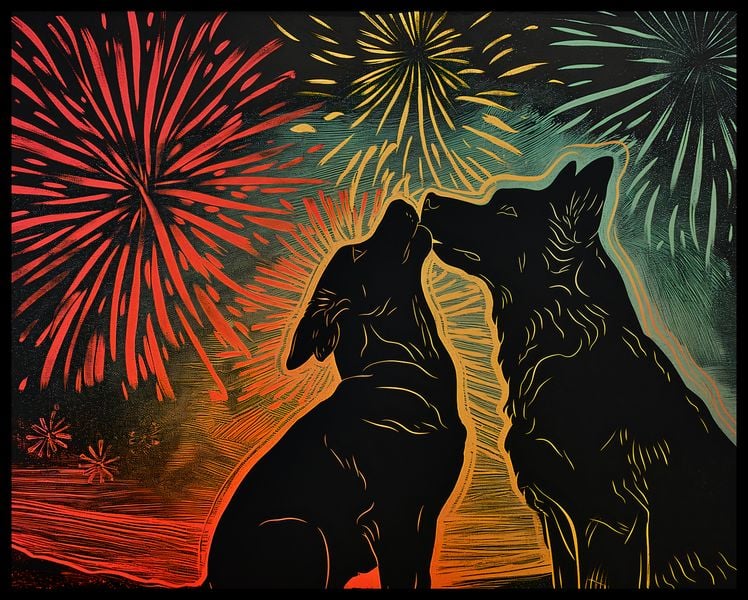 Plakat 76x60,5cm Psi Uścisk zdjęcie 2