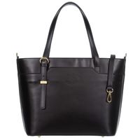 VERA PELLE torebka damska skórzana klasyczna z paskiem V564 czarna