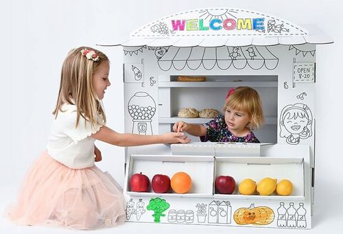 Kartonowy Domek do malowania i samodzielnego złożenia Stragan Tektorado na Arena.pl