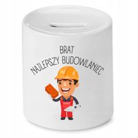 Skarbonka Dla Brata Najlepszy Budowlaniec Prezent Z Nadrukiem Ze Zdjęciem