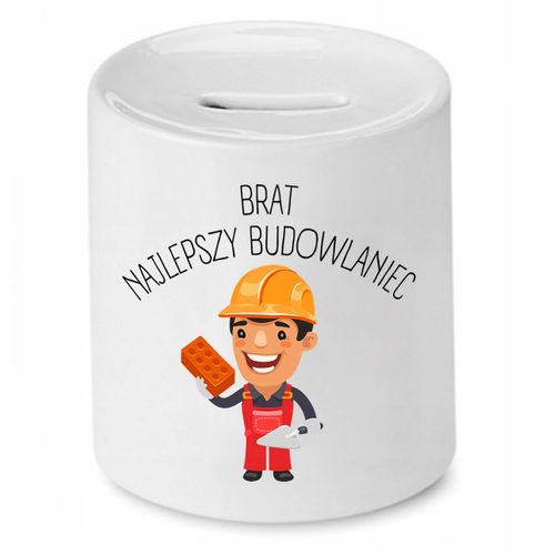 Skarbonka Dla Brata Najlepszy Budowlaniec Prezent Z Nadrukiem Ze Zdjęciem na Arena.pl