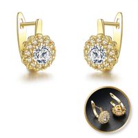 Kolczyki Ze Stali Szlachetnej Pozłacane 14K Złotem, Cyrkonie Kst2858