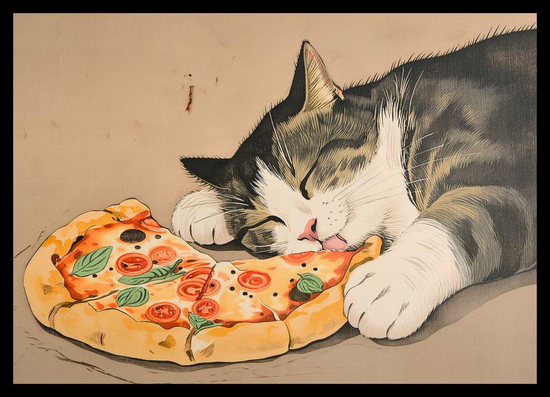 Plakat 42x29,7cm Pizza Dla Kota zdjęcie 2
