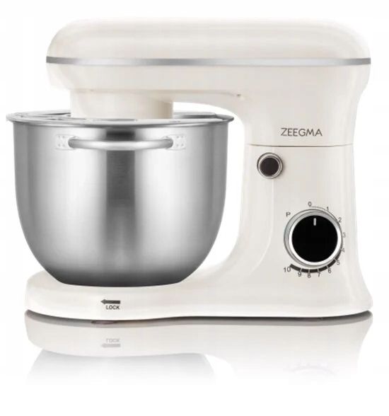 ZEEGMA PLANEET TRIO Robot Pâtissier 1500 W Robot de Cuisine Multifonctionnel avec 3 Bols de 4 l, 4,5 l et 5,2 l, 10 Vitesses Mixeur avec Crochet, Agitateur, Fouet, Couvercle Doseur