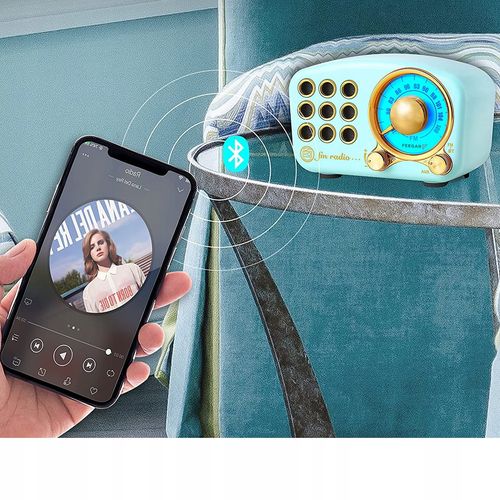 Radio Kuchenne Fm Feegar Retro Blue Przenośne Sieciowe Bluetooth 10H Sd Aux na Arena.pl