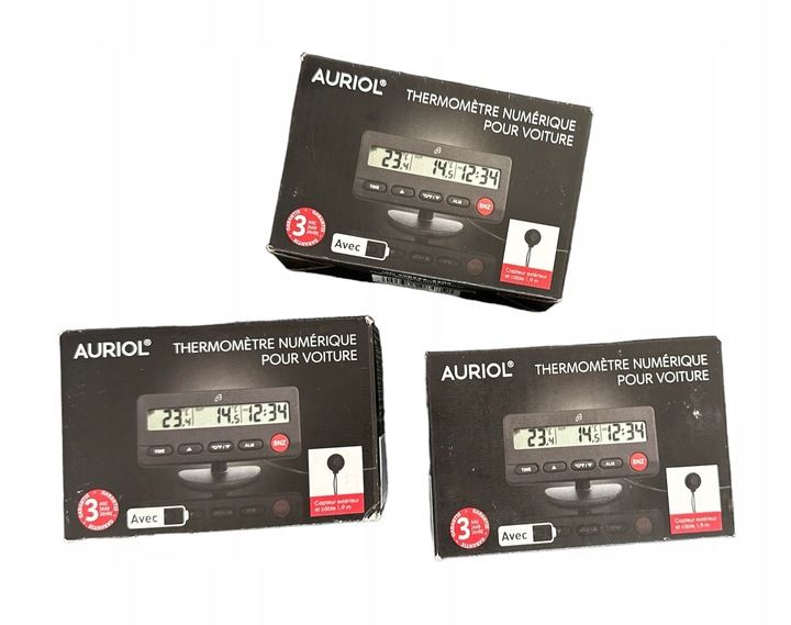 Termometr samochodowy AURIOL LCD wewnętrzny , zewnętrzny czas zdjęcie 2