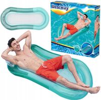 MATERAC DMUCHANY DO PŁYWANIA LEŻAK PLAŻOWY 160x84cm FOTEL WODNY Z SIATKĄ