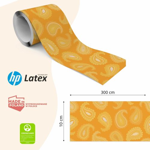 Samoprzylepny Pasek Ozdobny Pomarańczowy Indyjski Wzór PAISLEY Ornamenty na Arena.pl