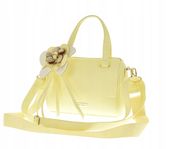 Laura Biaggi - torebka listonoszka kuferek żółty mat kwiat L326024