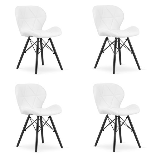 Krzesło LAGO ekoskóra - białe / nogi czarne x 4 na Arena.pl