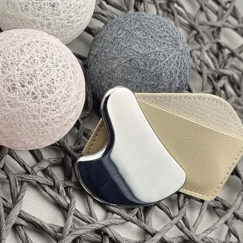 GUA SHA MASAŻER DO TWARZY PŁYTKA DO MASAŻU METAL STAL CHIRURGICZNA na Arena.pl