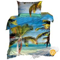 Pościel 3D bawełna satyna 140x200cm PALMY